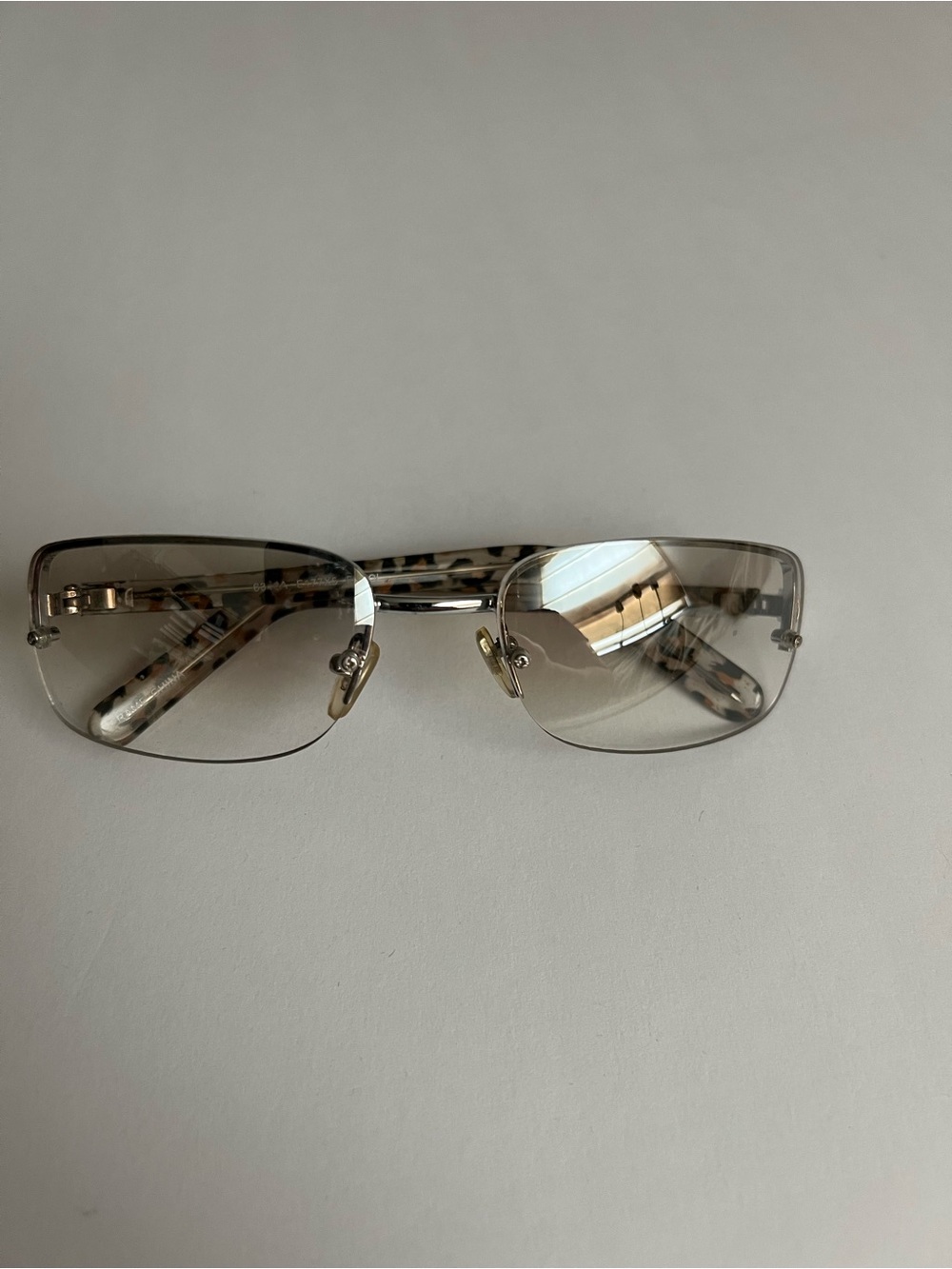 Women's Rimless Sunglasses leopard arms - Classic Elegance